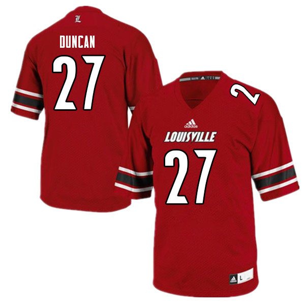 Men #27 Kenderick Duncan Louisville Cardinals College Football Jerseys Sale-Red - Click Image to Close